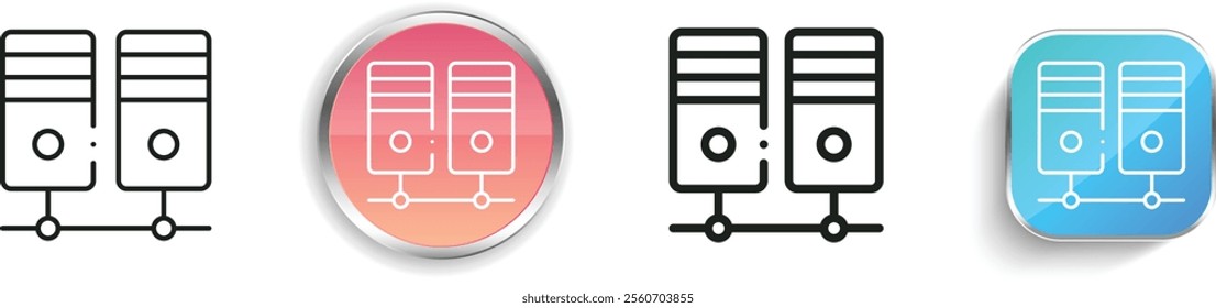 hosting icon. Thin Linear, Regular and Button Style Design Isolated On White Background