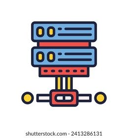 hosting icon. vector filled color icon for your website, mobile, presentation, and logo design.