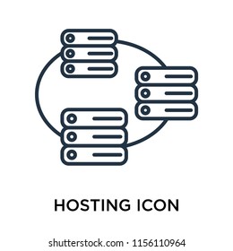 Hosting icon vector isolated on white background, Hosting transparent sign , thin symbol or stroke element design in outline style svg