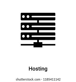 Hosting icon vector isolated on white background, logo concept of Hosting sign on transparent background, filled black symbol