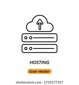 hosting icons. Flat illustrations of hosting vector icons for the web. Vector illustrations of company icons.