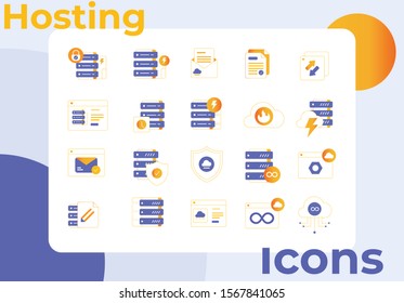 hosting icons, folder, safe, memory, system, website, digital marketing, tech, data, security, technology, datacenter