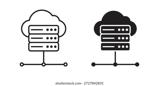 Hosting icons. Outline icons vector collection. flat illustrations