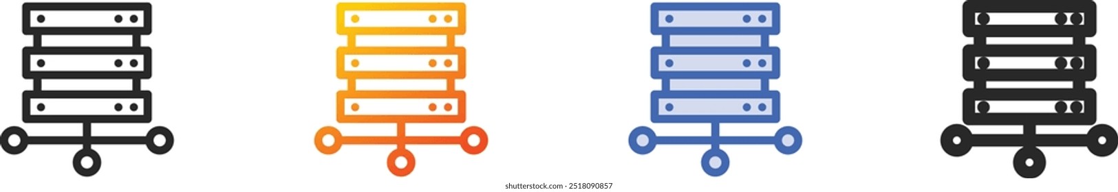 hosting icon.Thin Linear, Gradient, Blue Stroke and bold Style Design Isolated On White Background