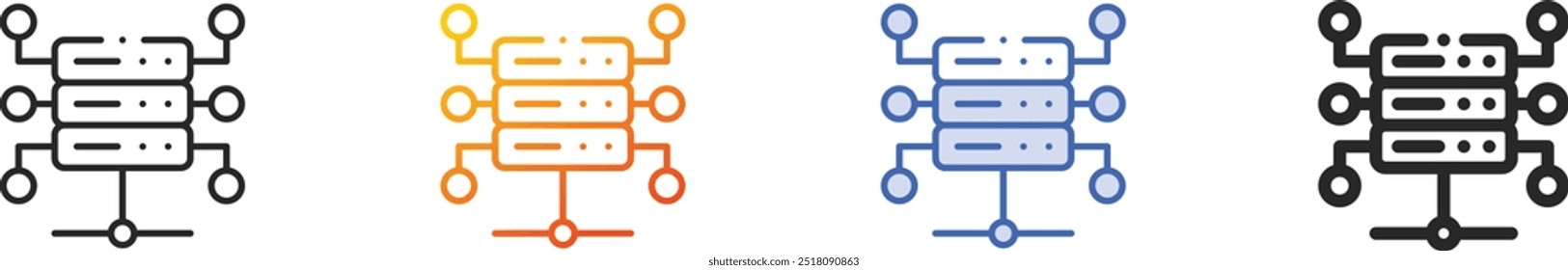 hosting icon.Thin Linear, Gradient, Blue Stroke and bold Style Design Isolated On White Background