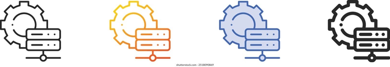 hosting icon.Thin Linear, Gradient, Blue Stroke and bold Style Design Isolated On White Background