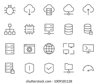 Hosting Line Icon.  96x96 for Web Graphics and Apps.  Simple Minimal Pictogram. Vector