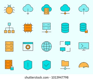 Hosting Line Icon.  96x96 for Web Graphics and Apps.  Simple Minimal Pictogram. Vector