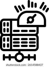 Hosting Monitoring Line Vector Icon Design