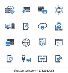 Hosting & networking vector icons - Set 2