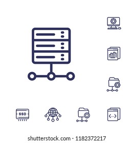 hosting, networks, ftp, servers, line icons