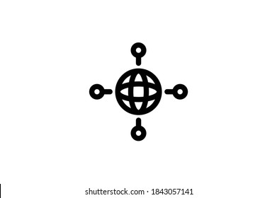 Hosting Outline Icon - Connecting