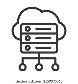 Hosting Outline Icon Vector Illustration