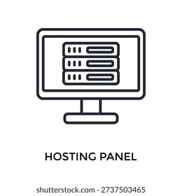 Hosting Panel Icon Outline Style. Vector Illustration For Graphic Design