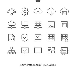 Hosting Pixel Perfect Well-crafted Vector Thin Line Icons 48x48 Ready for 24x24 Grid for Web Graphics and Apps with Editable Stroke. Simple Minimal Pictogram Part 1-1
