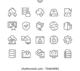 Hosting Pixel Perfect Well-crafted Vector Thin Line Icons 48x48 Ready for 24x24 Grid for Web Graphics and Apps with Editable Stroke. Simple Minimal Pictogram Part 1-1