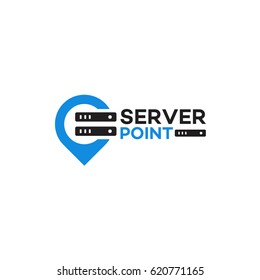 Hosting Point Logo, Server Point Logo Template Designs