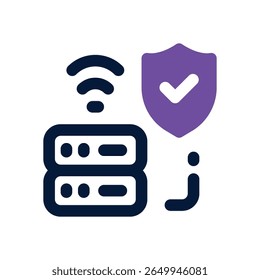 ícone duotônico da proteção de hospedagem. Ícone vetorial moderno e elegante para sites, aplicativos móveis, materiais de marketing e design corporativo. Totalmente dimensionável e pronto para uso.
