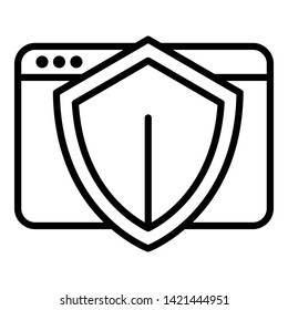 Hosting protection icon. Outline hosting protection vector icon for web design isolated on white background