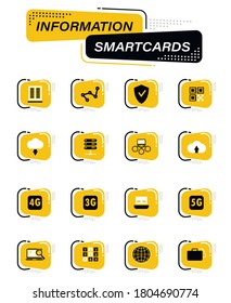 Anfitriones vectoriales de color del proveedor de alojamiento en tarjetas inteligentes de información para el diseño de la interfaz de usuario