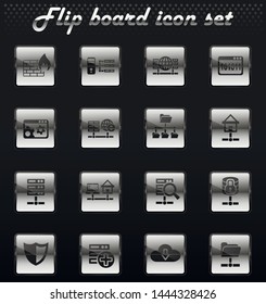 hosting provider vector flip mechanical icons for user interface design