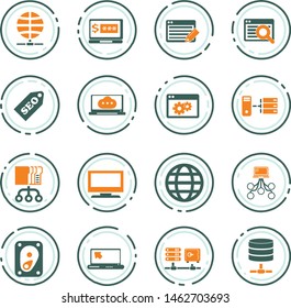 Hosting provider vector icons for user interface design
