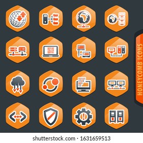 Hosting provider vector icons for user interface design