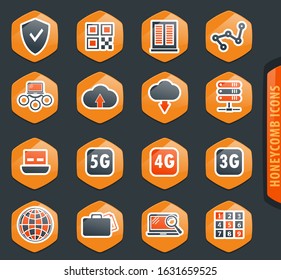 Hosting provider vector icons for user interface design