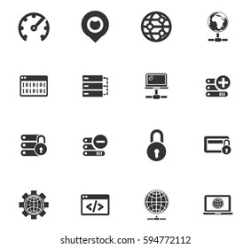 Hosting provider vector icons for user interface design