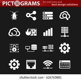 Hosting provider vector icons for user interface design