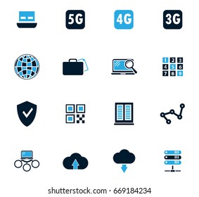 Hosting provider vector icons for user interface design