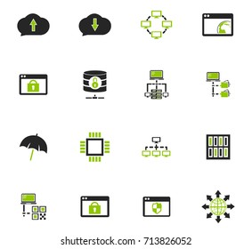 Hosting provider vector icons for user interface design