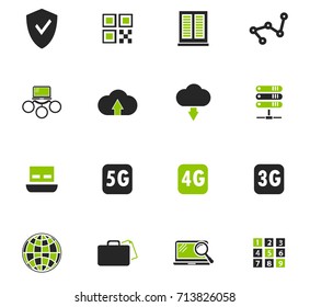Hosting provider vector icons for user interface design