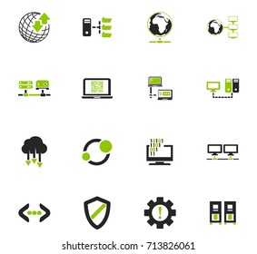 Hosting provider vector icons for user interface design