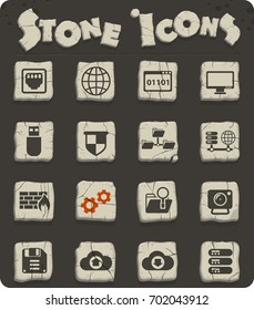 hosting provider vector icons for web and user interface design