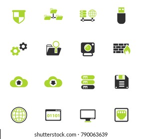 hosting provider vector icons for web and user interface design