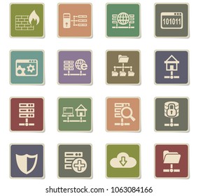 hosting provider web icons - paper stickers for user interface design