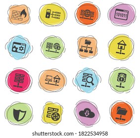 hosting provider web icons for user interface design