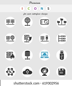 hosting provider web icons for user interface design