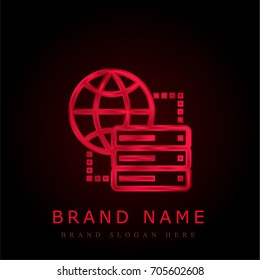 Hosting red chromium metallic logo