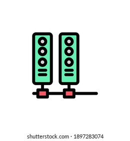 Hosting-Server gefüllt Linie Symbol. Internet der Think Vektorgrafik auf weißem Hintergrund