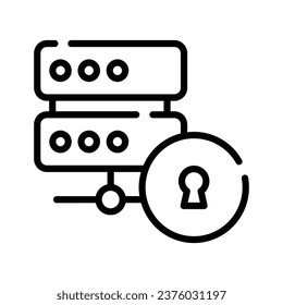 Hosting server icon for web and mobile. Web hosting icon, database symbol, security icon