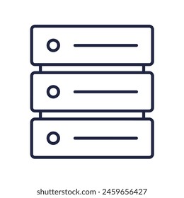 Hosting server line icon. Simple flat illustration for website and mobile app. Web hosting logo. Modern database linear symbol. Computer server pictogram. Editable vector stroke. Pixel perfect.