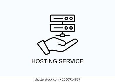 Hosting Service Vector, Icon Or Logo Sign Symbol Illustration