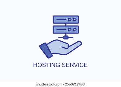 Hosting Service vector, icon or logo sign symbol illustration