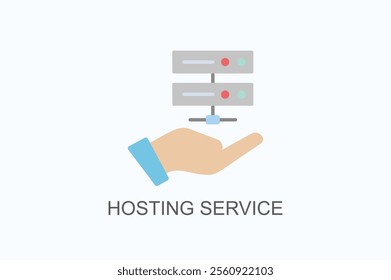 Hosting Service Vector, Icon Or Logo Sign Symbol Illustration