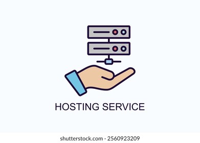 Hosting Service Vector, Icon Or Logo Sign Symbol Illustration