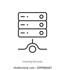 Hosting Services icon. Outline style icon design isolated on white background