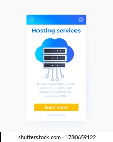 hosting services, mobile app ui design, vector