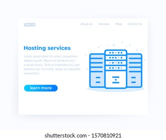 hosting services, website design, vector template